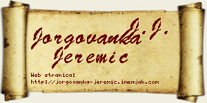 Jorgovanka Jeremić vizit kartica